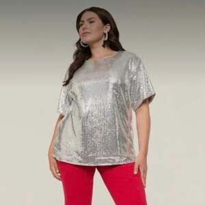 NWT Lane Bryant Silver Sequin Sparkle Top 20 Plus Size New Years Eve 1X